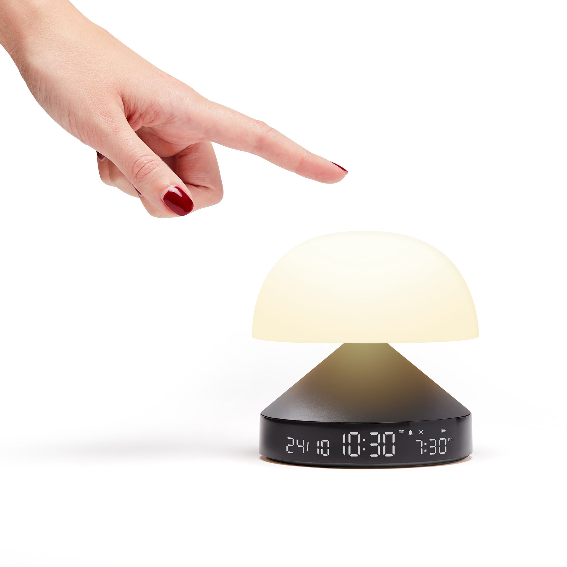 Lexon Mina Sunrise Gun Wekker│art. LR153MX│hand drukt op lamp