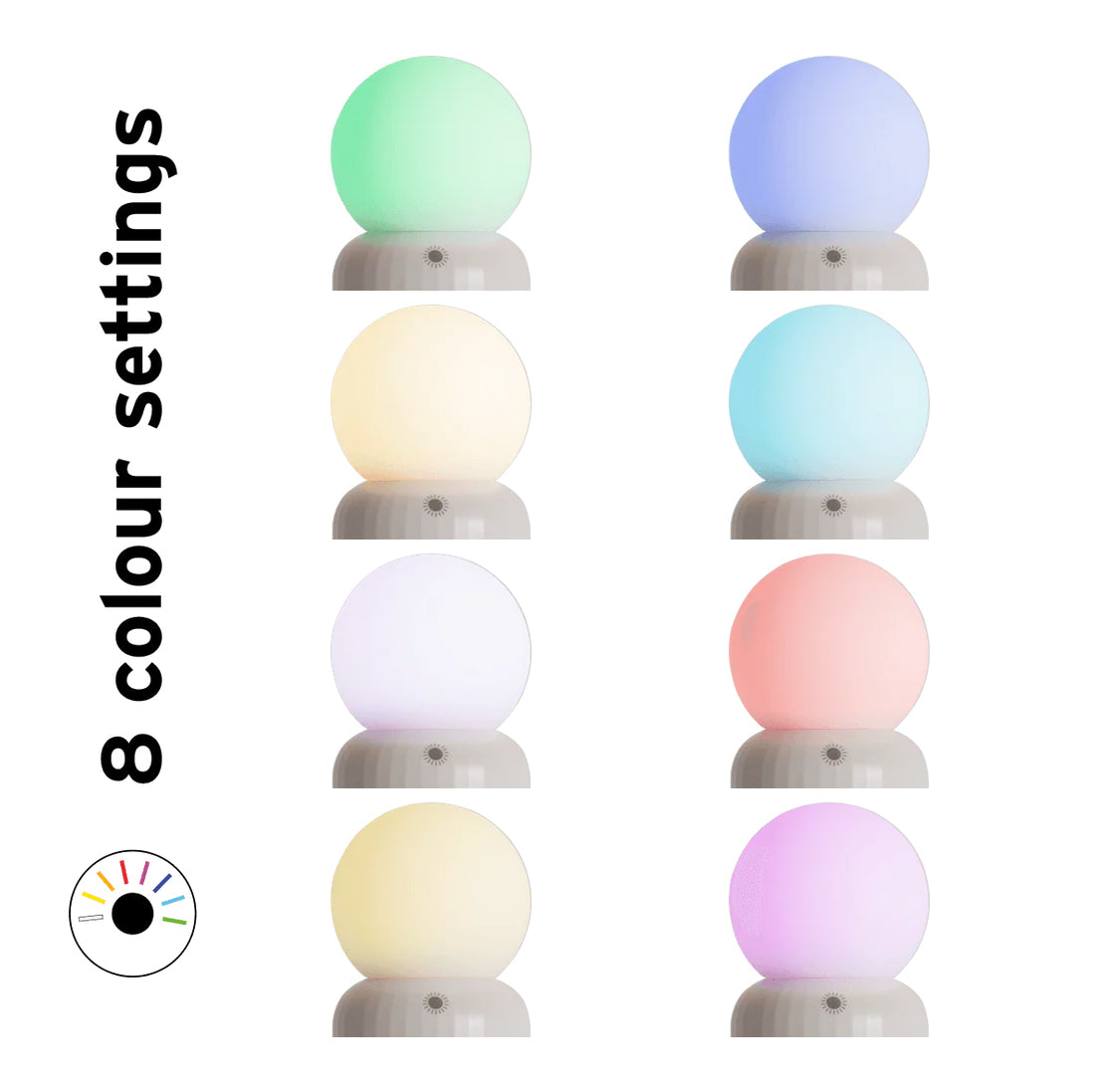 Mini Lamp White Lund London│art. 7541│8 verschillende kleuren licht