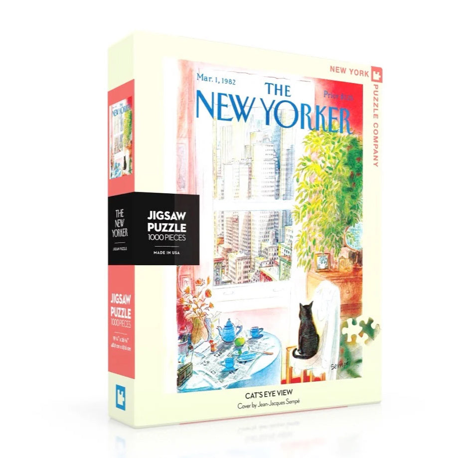 Puzzel Cat's Eye View│The New Yorker │art. NPZNY1708│voorkant schuin verpakking met schaduw