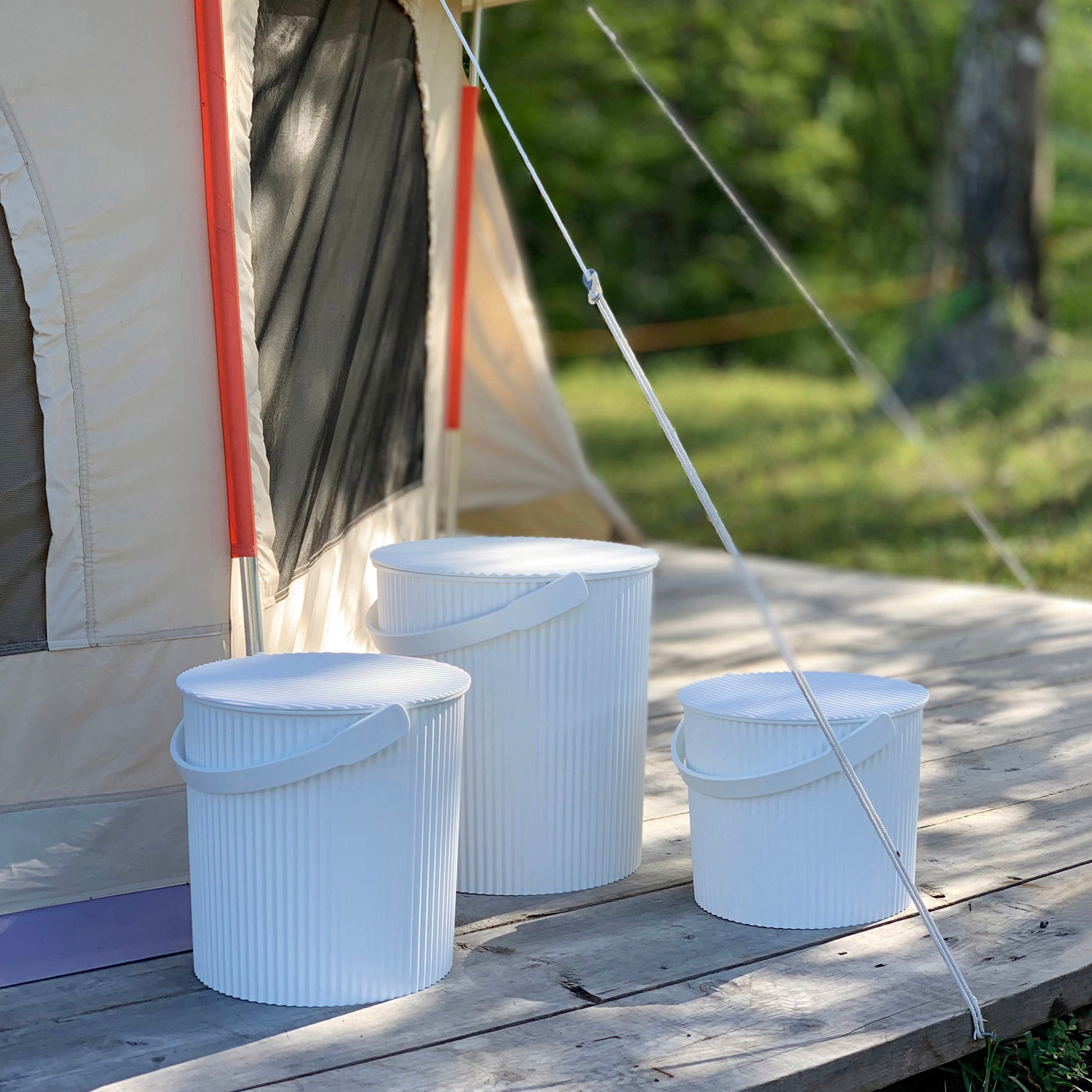 Opbergemmer Omnioutil Large Groen│Hachiman│art. 234708│diverse witte maten naast tent