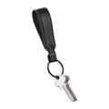 Orbitkey LoopZwart│Sleutelhange Leer│art. PLK1-BLK-101│voorkant schuin met sleutels en witte achtergrond