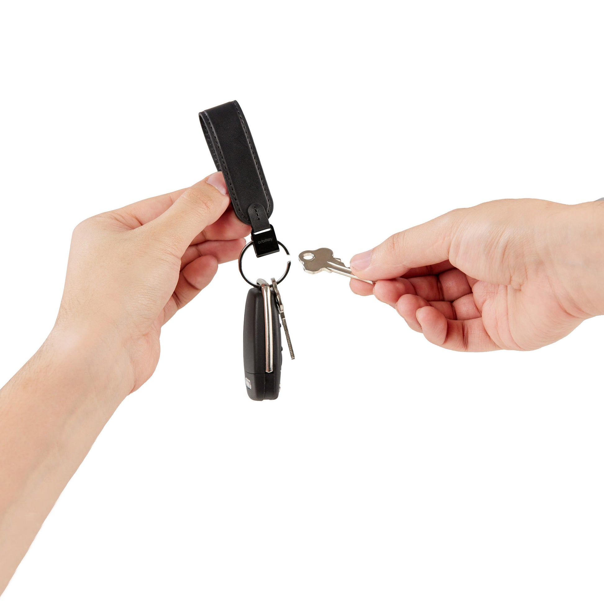 Orbitkey LoopZwart│Sleutelhange Leer│art. PLK1-BLK-101│verwisselen van sleutel
