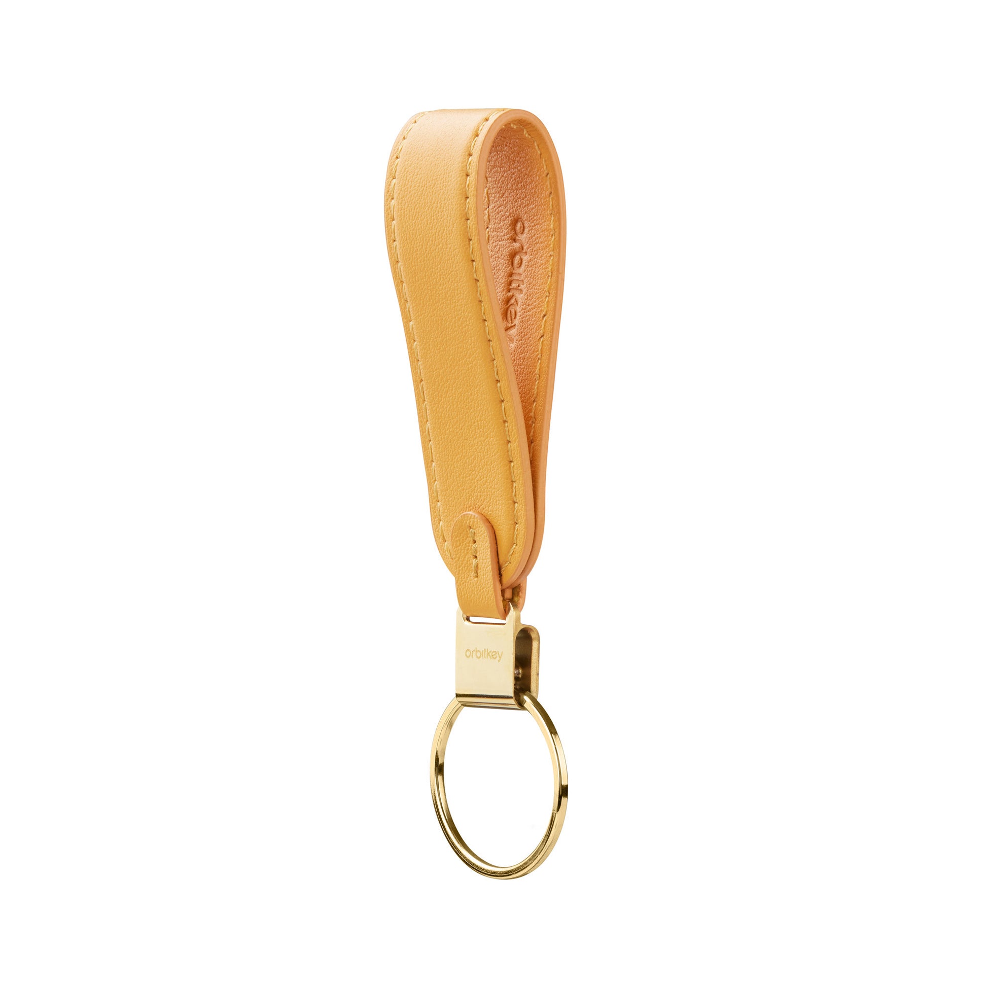 Orbitkey Loop Oranje│Sleutelhanger Leer│art. PLK1-OGE-101│voorkant schuin zonder sleutels
