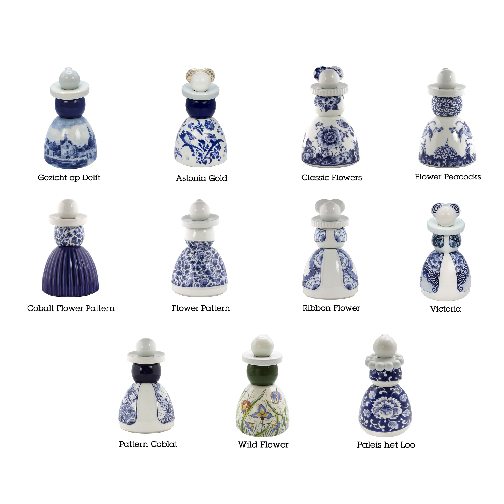 Proud Mary Gezicht op Delft│Royal Delft│Porceleyne Fles│art. 46608000│overzicht diverse soorten met naam
