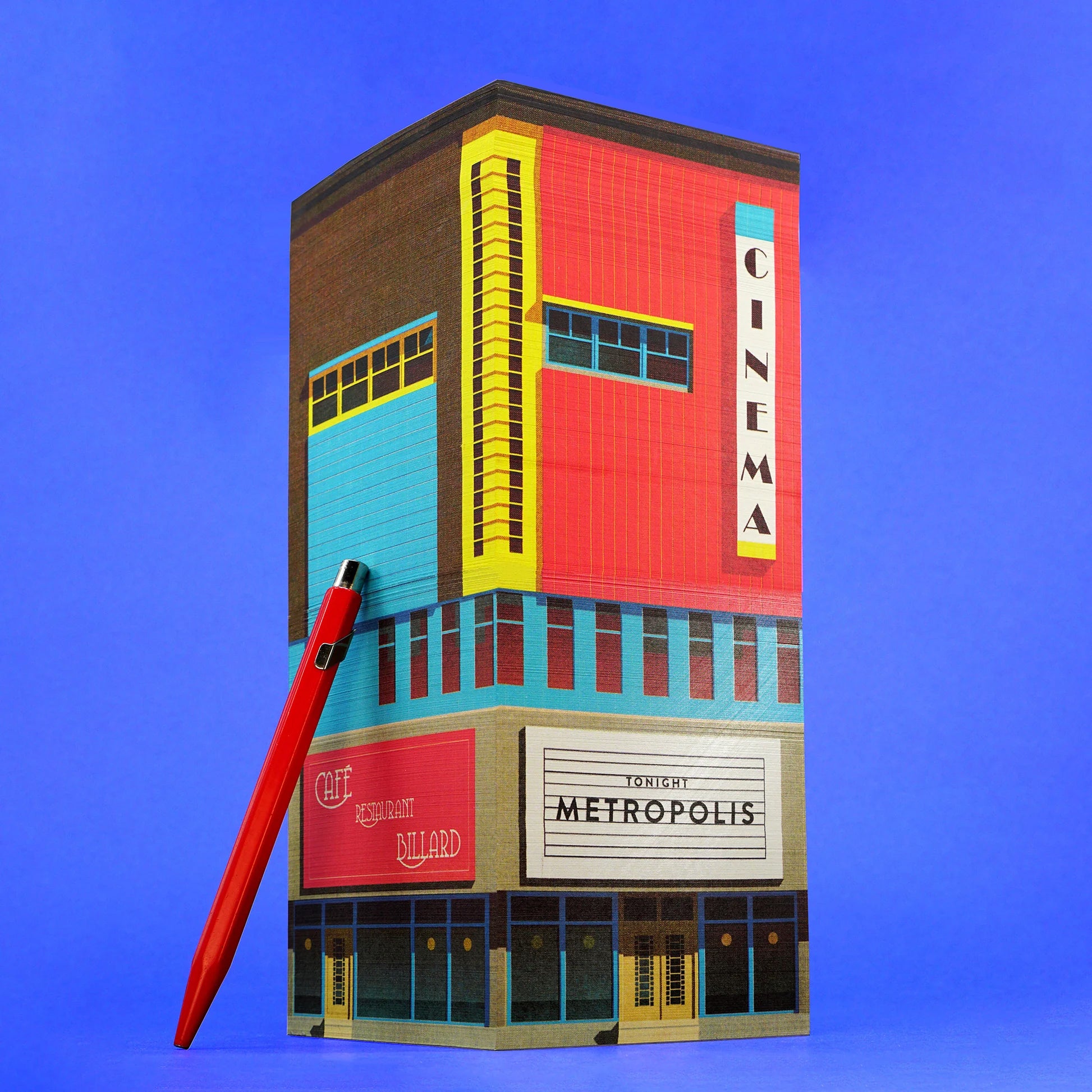 Paperscraper Cinema│Memoblok│pen leunt tegen zijkant