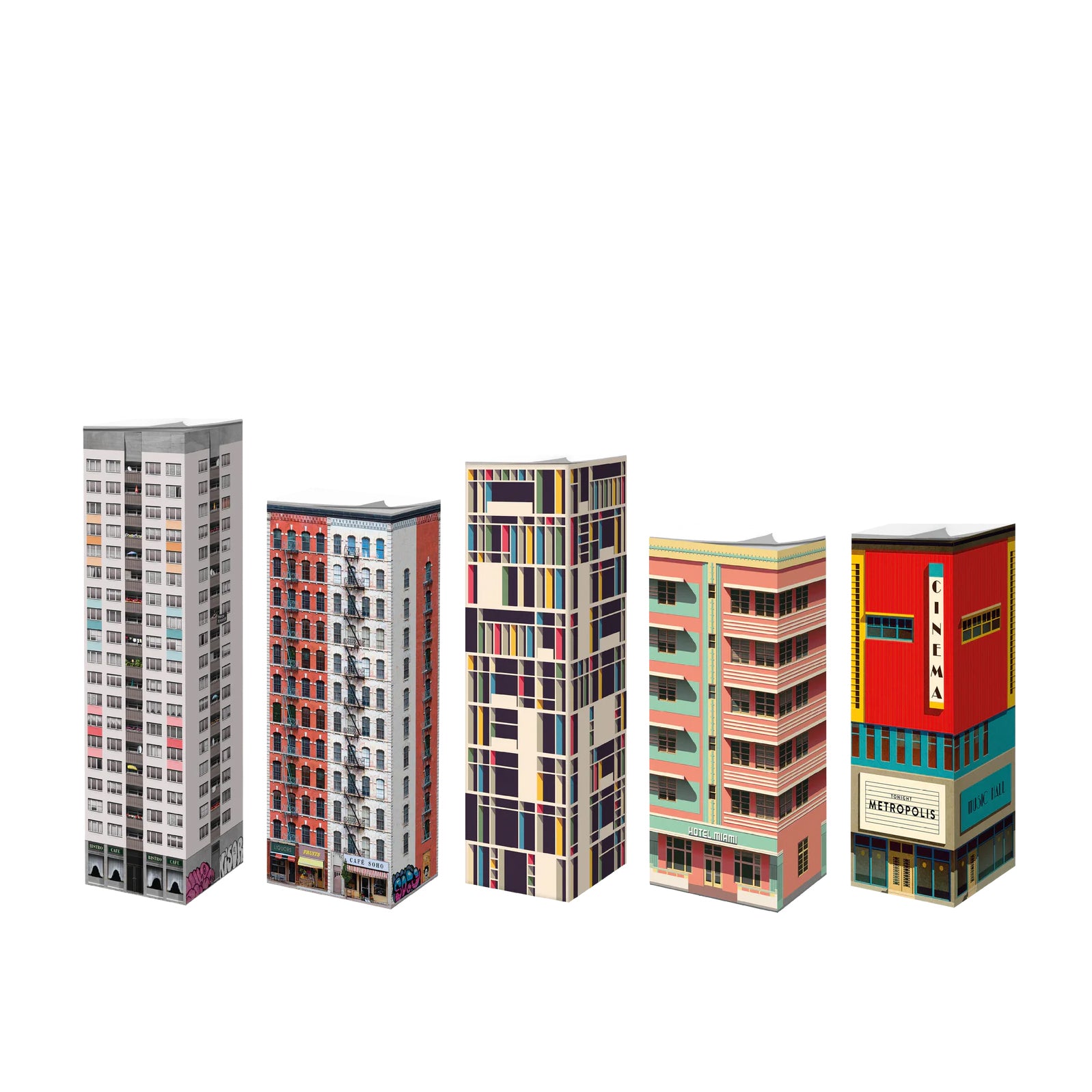 Paperscraper Miami│Memoblok│alle soorten op rij