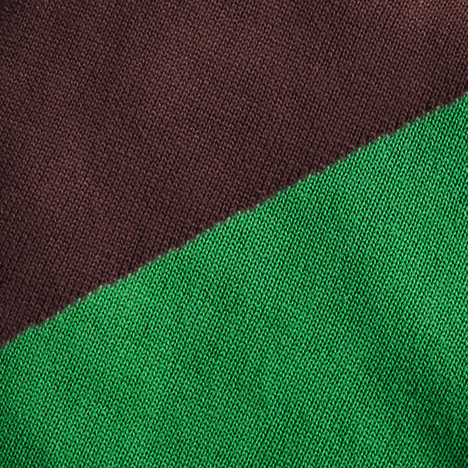 Plaid Gebreid Katoen Groen-Bruin Suite702│close-up materiaal│art. CKP130GRCH