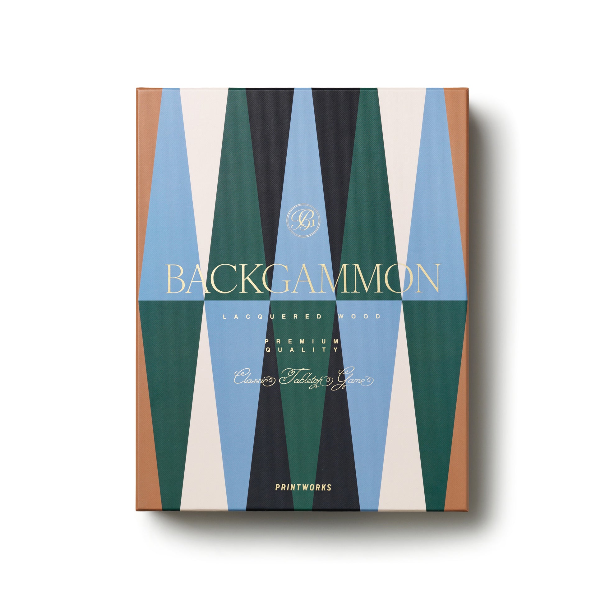 Backgammon Lacquered Bordspel│Printworks│art. PW00722│bovenaanzicht doos verpakking