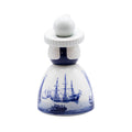 Proud Mary Royal Delft│Zicht op Amsterdam│art. 46612000│vooraanzicht met roeiboot voor zeilschip