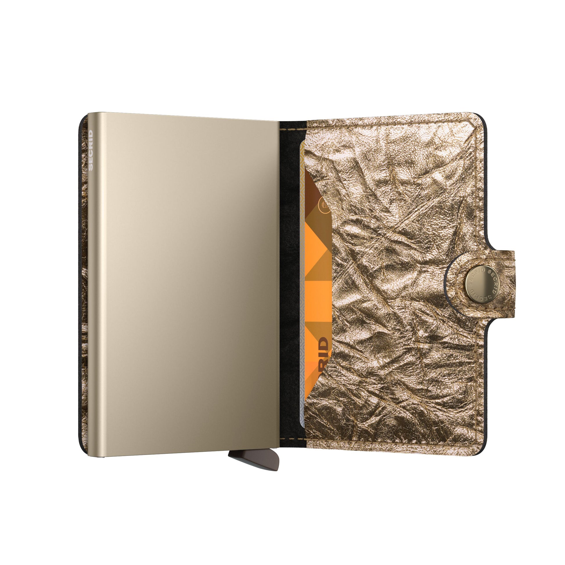 Secrid Miniwallet Crunch│art. MCR-GOLD│half geopend