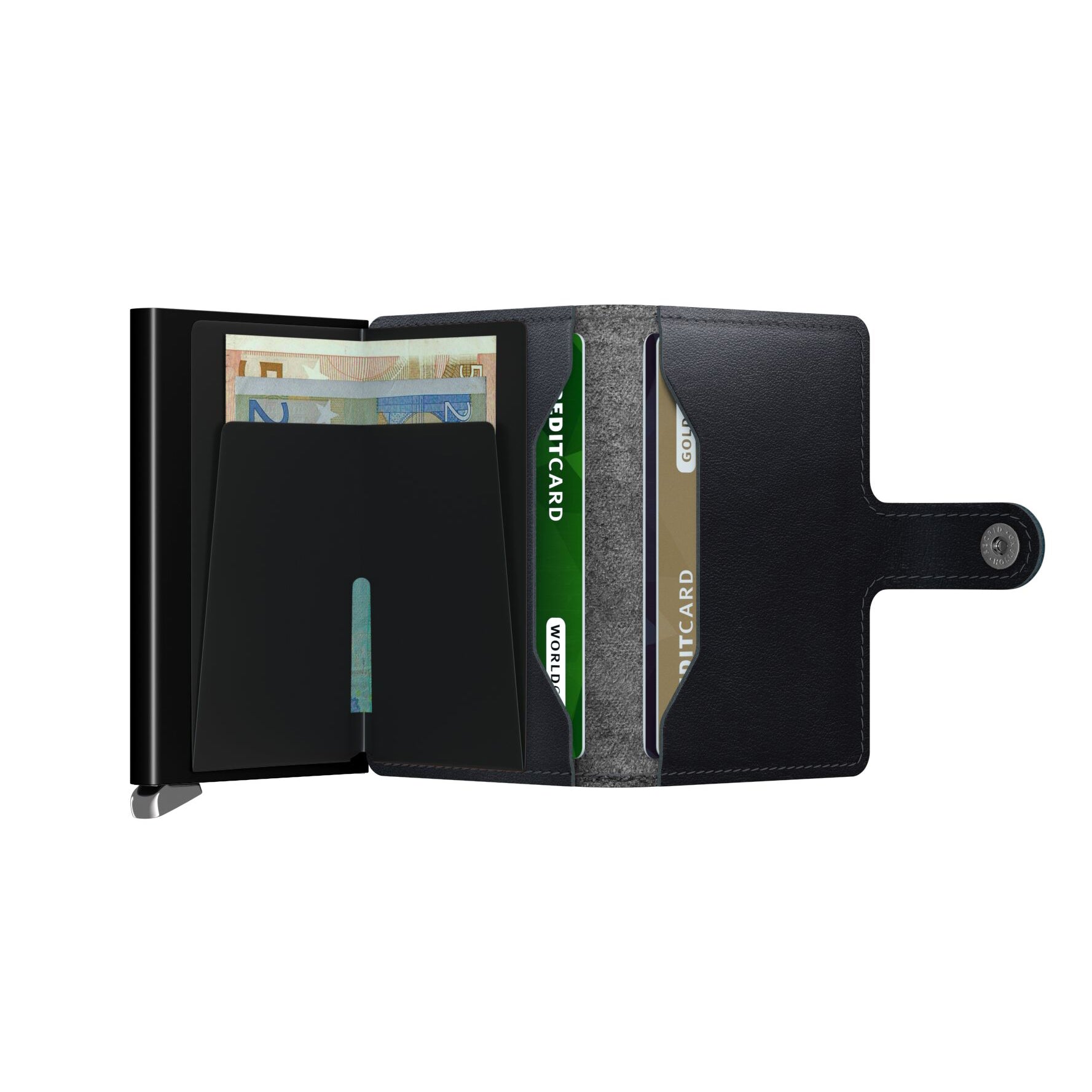 Secrid Miniwallet Premium Dusk│art. MDU-BLACK│Pasjeshouder│geopend met contant geld