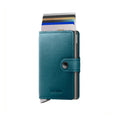 Secrid Miniwallet Premium Dusk│Pasjeshouder│art. MDU-TEAL│voorkant met uitgeschoven pasjes