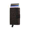 Secrid Miniwallet Leo│art. MLE-BEIGE│Pasjeshouder en Portemonnee│voorkant met uitgeschoven pasjes en clip