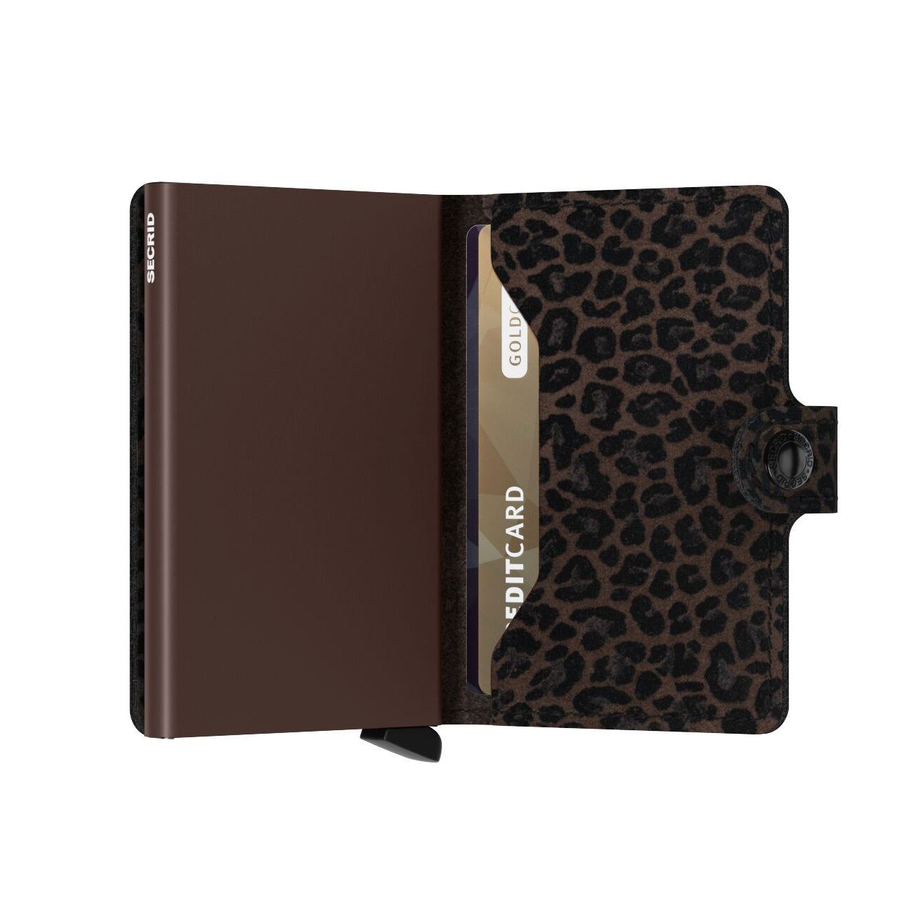 Secrid Miniwallet Leo│art. MLE-BROWN│Pasjeshouder en Portemonnee│half open
