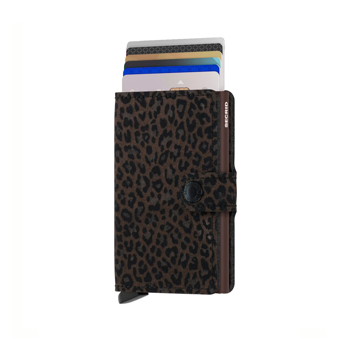 Secrid Miniwallet Leo│art. MLE-BEIGE│Pasjeshouder en Portemonnee│vooraanzicht met uitgeschoven pasjes