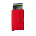 Secrid Miniwallet Original│Pasjeshouder│art. M-RED-RED│vooraanzicht met uitgeschoven pasjes