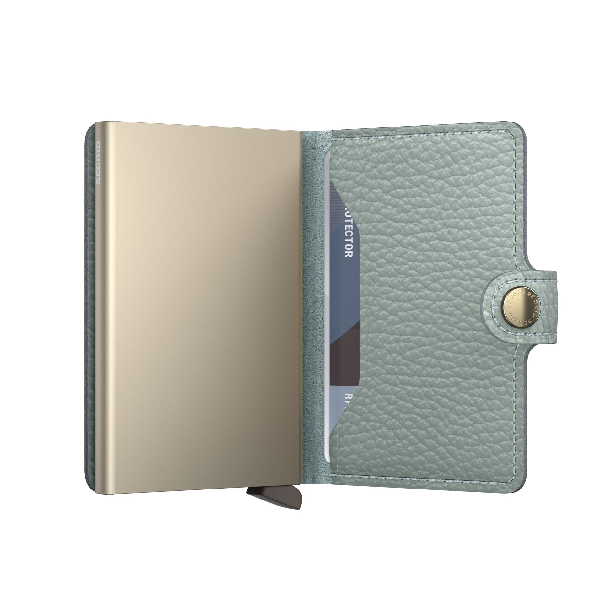 Secrid Miniwallet Pebble│art. MPE-SEAGREEN│Pasjeshouder│half geopend