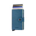 Secrid Miniwallet Twist│art. MTW-JEANS-BLUE││Pasjeshouder│vooraanzicht met uitgeschoven pasjes