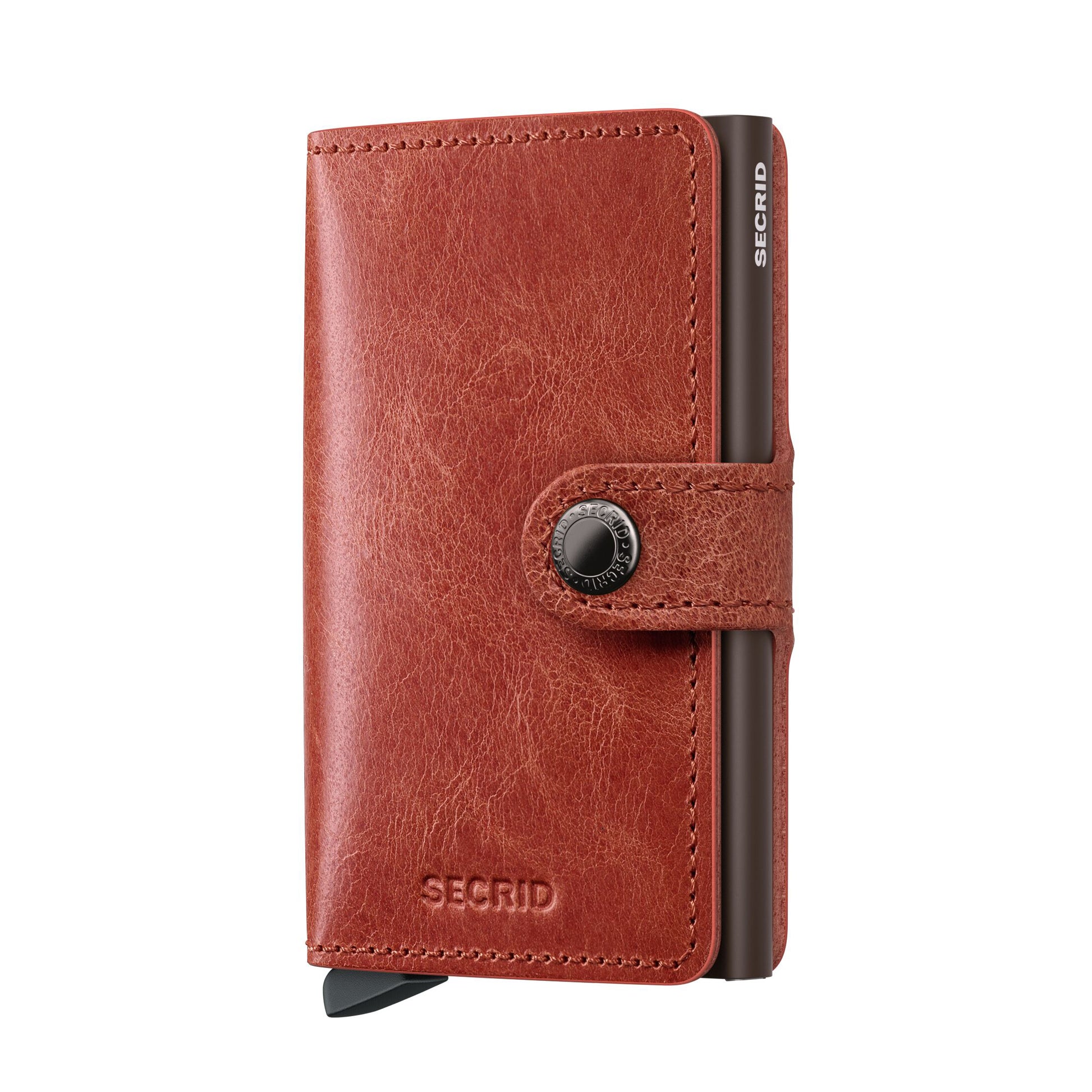 Secrid Miniwallet Vintage│art. MV-ORANGE│Pasjeshouder en Portemonnee│vooraanzicht met witte achtergrond