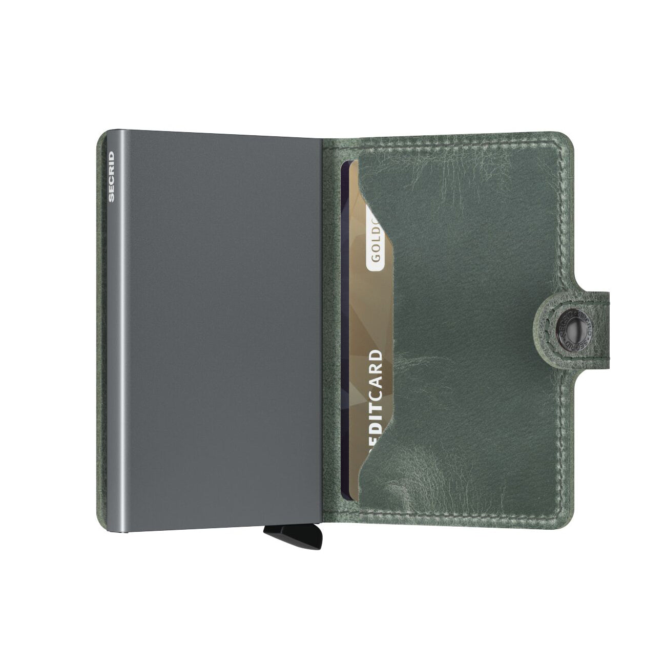 Secrid Miniwallet Vintage│art. MV-SAGE│Portemonnee en pasjeshouder│geopend