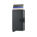 Secrid Miniwallet│Pasjeshouder│art. MCU-BLACK-TITANIUM│vooraanzicht met uitgeschoven pasjes