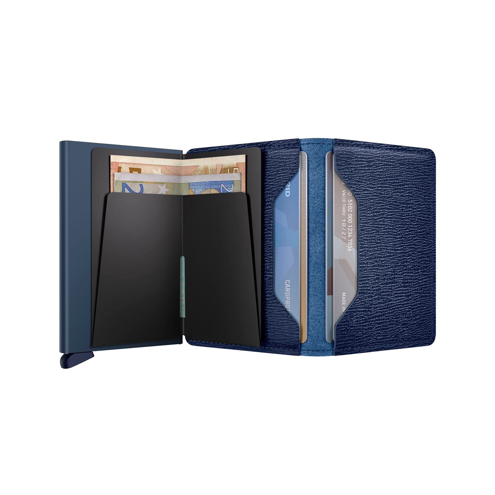 Secrid Slimwallet Crisple│art. SC-NAVY│Pasjeshouder│geopend met contant geld