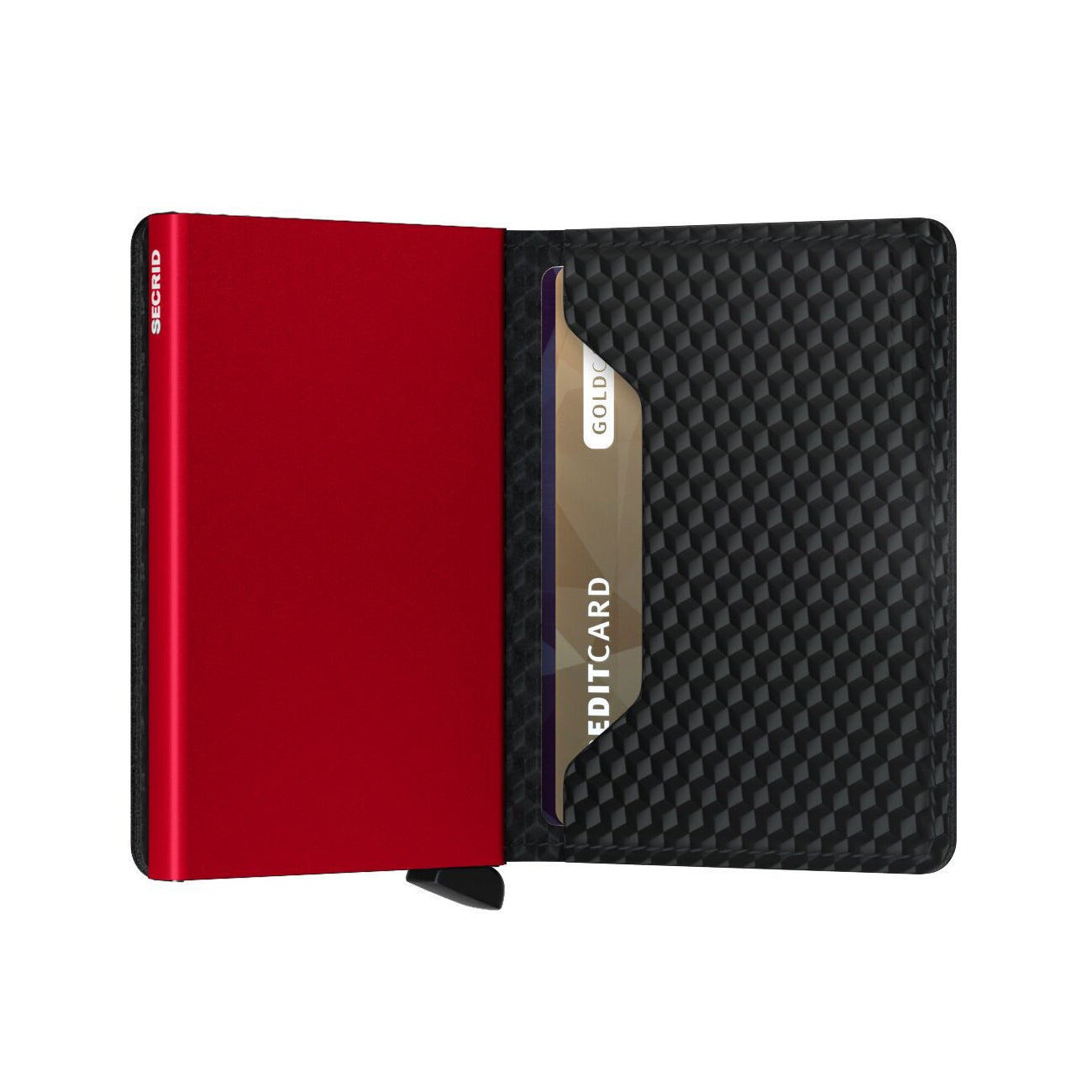 Secrid Slimwallet Cubic│art. SCU-BLACK-RED│Pasjeshouder│half open