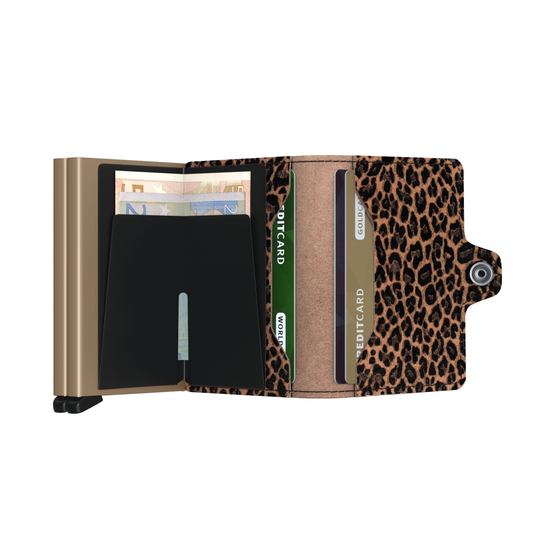 Secrid Twinwallet Leo│art. TLE-BEIGE│pasjeshouder│geopend met contant geld