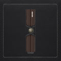 Secrid Twinwallet Saffiano│art. TSA-BROWN│Pasjeshouder│zijkant met leersoort op achtergrond