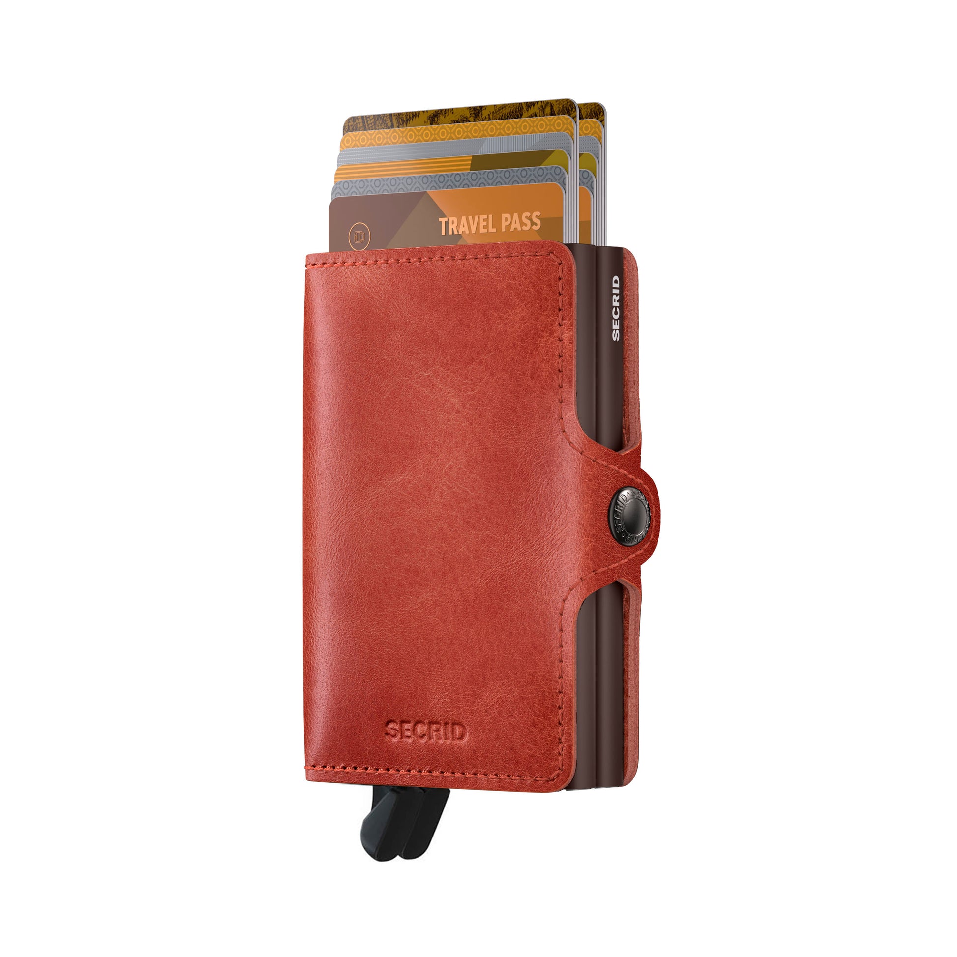 Secrid Twinwallet Vintage│Pasjeshouder│art. TV-ORANGE│voorkant met uitgeschoven pasjes en clip