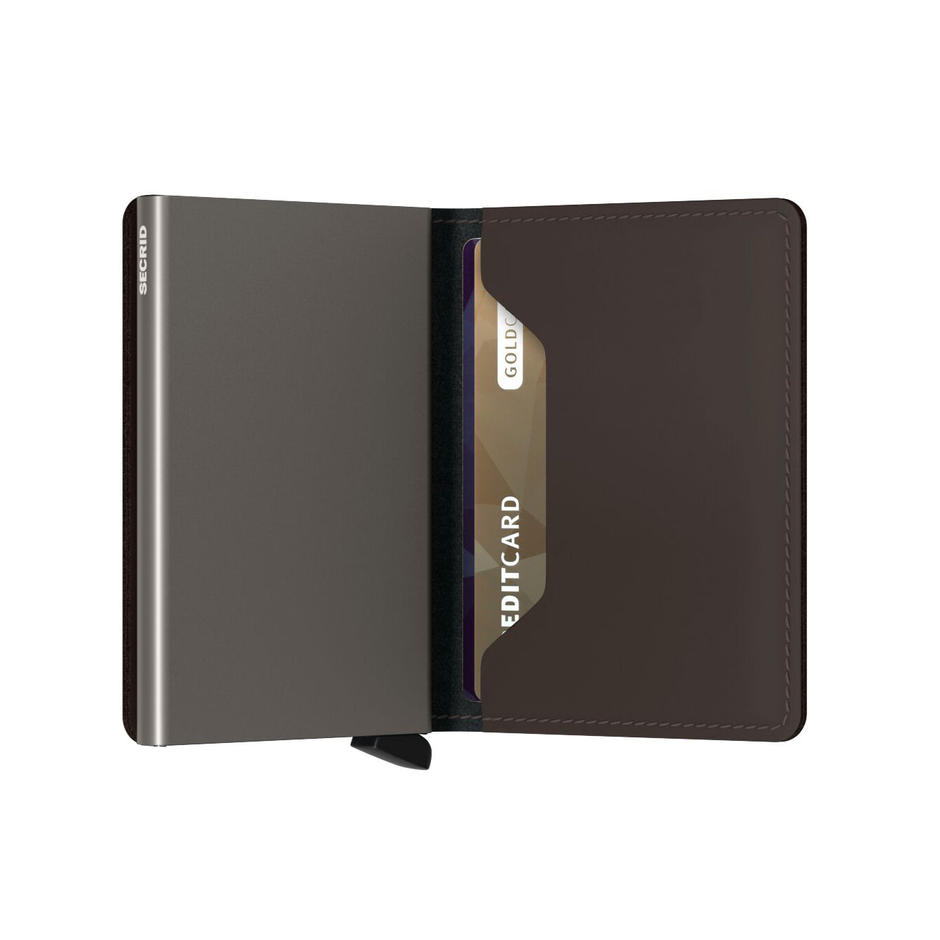 Secrid Slimwallet Matte│art. SM-TRUFFLE│Pasjeshouder en Portemonnee│half open