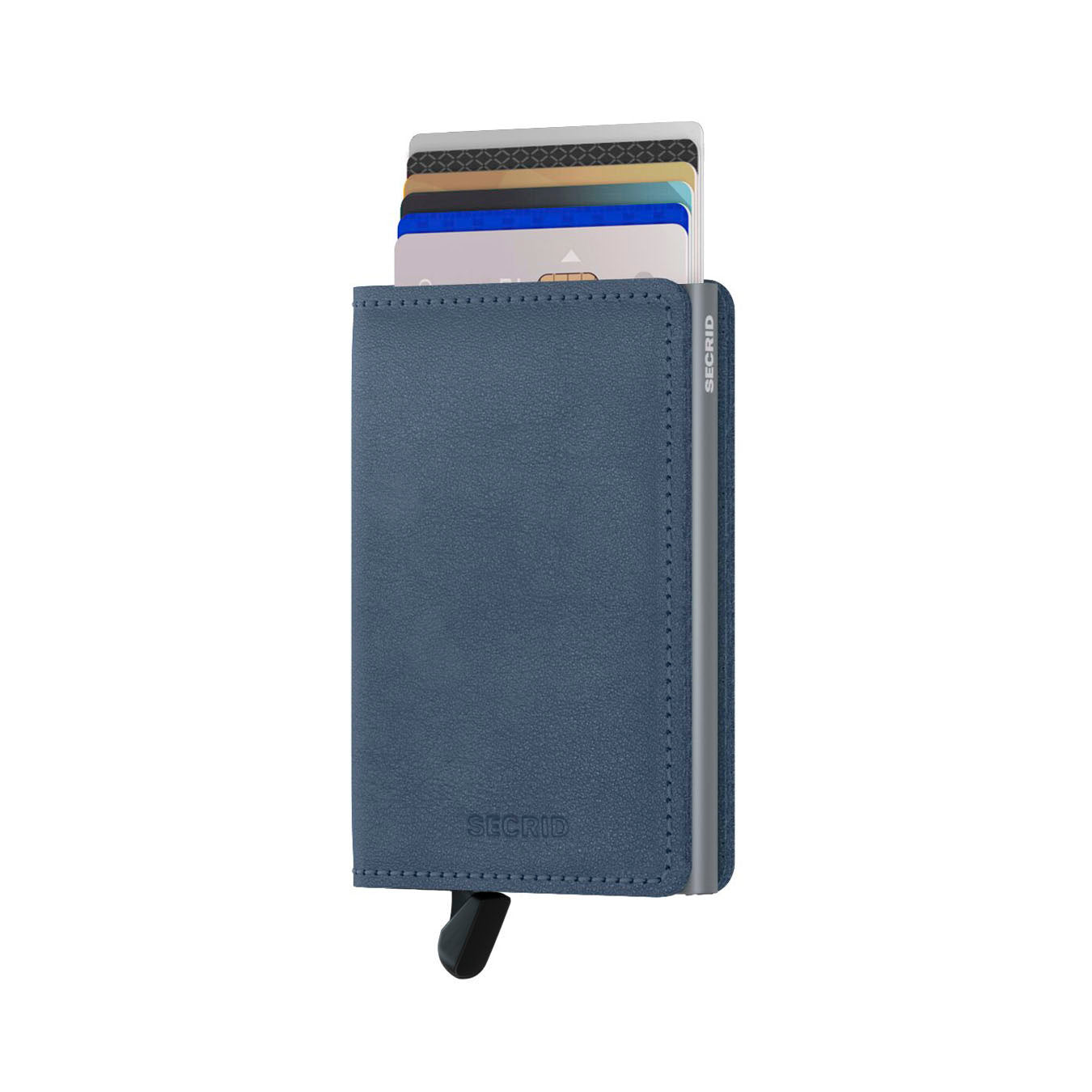 Secrid Slimwallet Original│art. SO-ICE BLUE│pasjeshouder│voorkant met uitgeschoven pasjes en clip