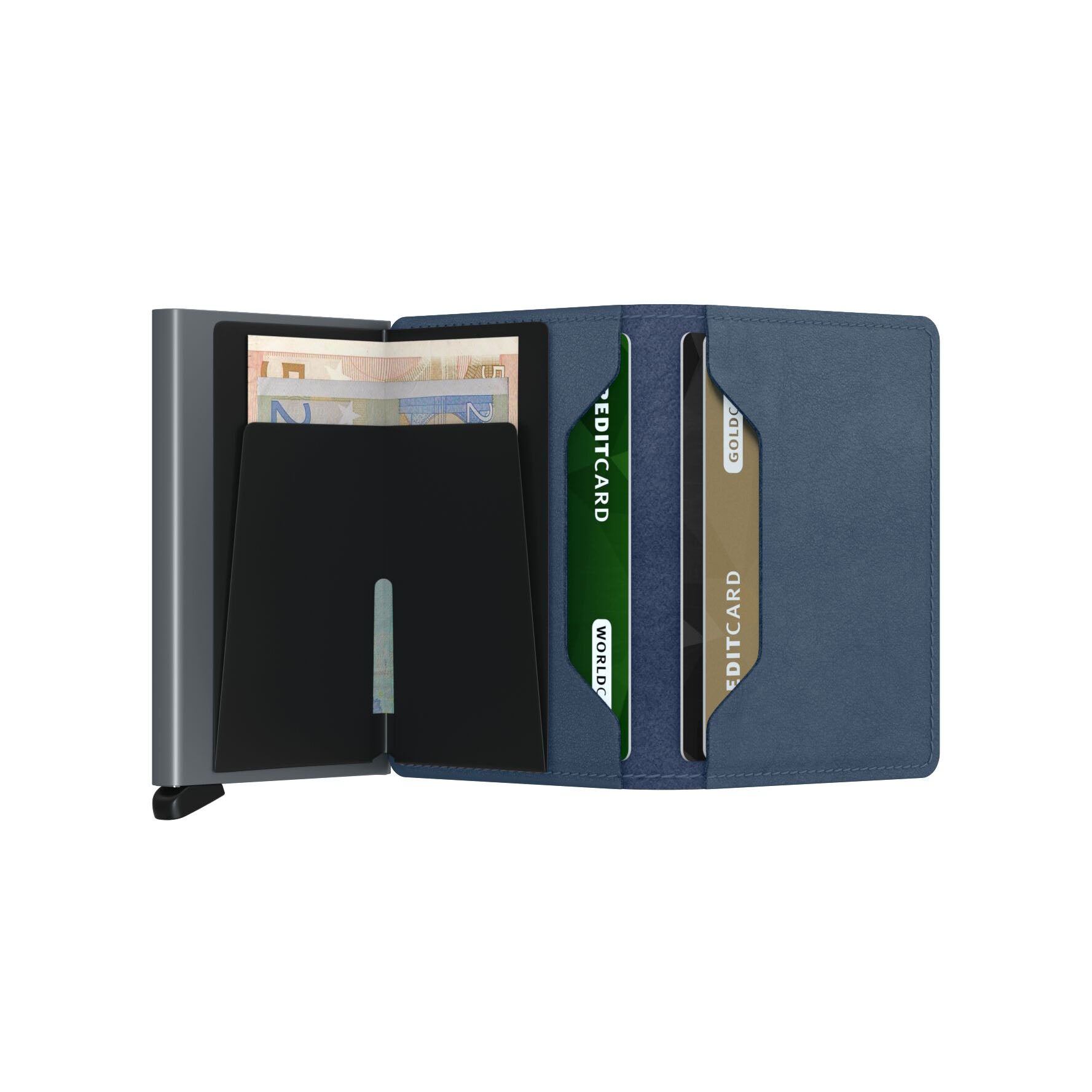 Secrid Slimwallet Original│art. SO-ICE BLUE│pasjeshouder│geopend met contant geld