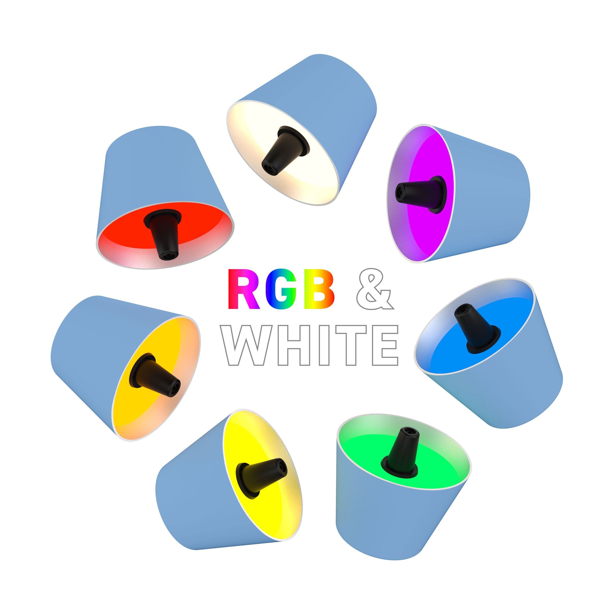 Sompex Top 2.0 Oplaadbare Flessenlamp│Blauw│Butenverlichting│art. 72522│overzicht RGB kleuren