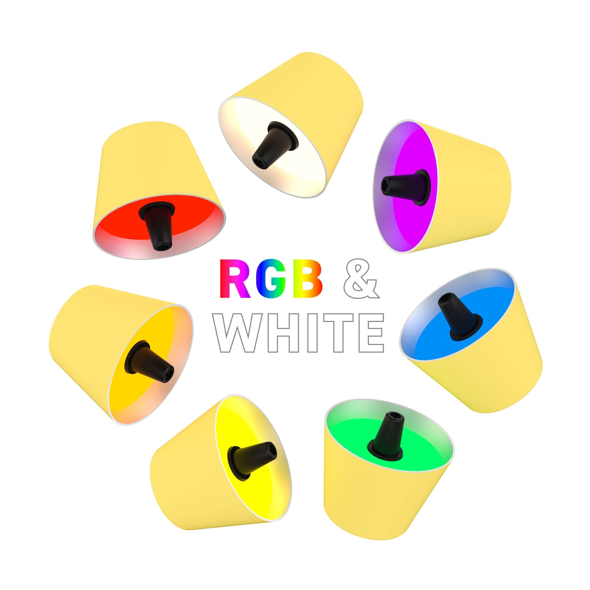 Sompex Top 2.0 Oplaadbare Flessenlamp│Geel│Buitenverlichting│art. 72526│overzicht RGB kleuren