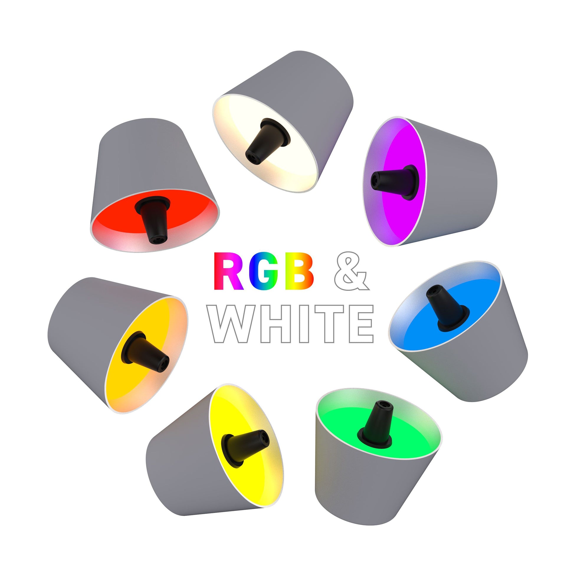 Sompex Top 2.0 Oplaadbare Flessenlamp│Grijs│Buitenverlichting│art. 72533│overzicht RGB kleuren