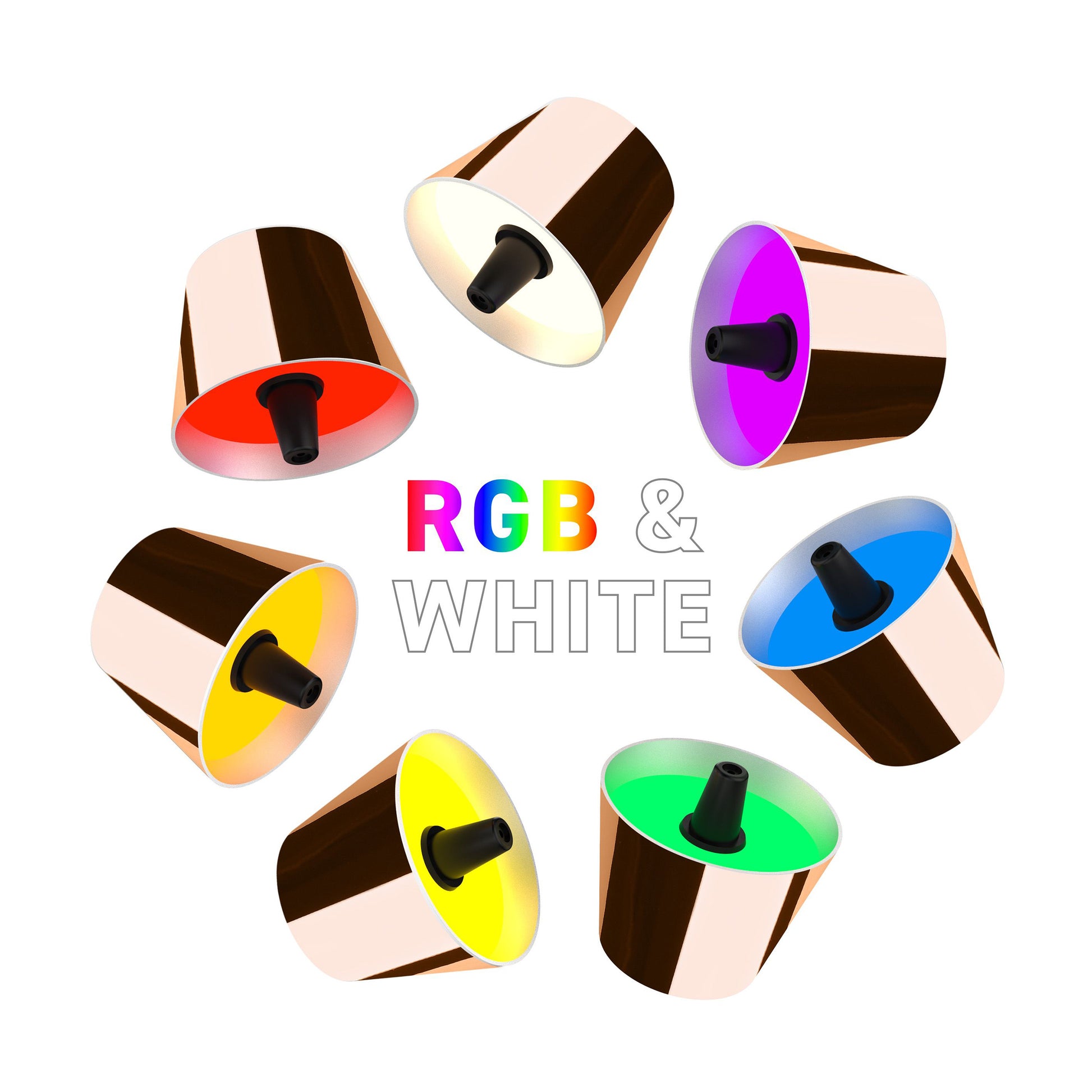 Sompex Top 2.0 Oplaadbare Flessenlamp Koper│Buitenverlichting│art. 72552│overziht RGB-kleuren