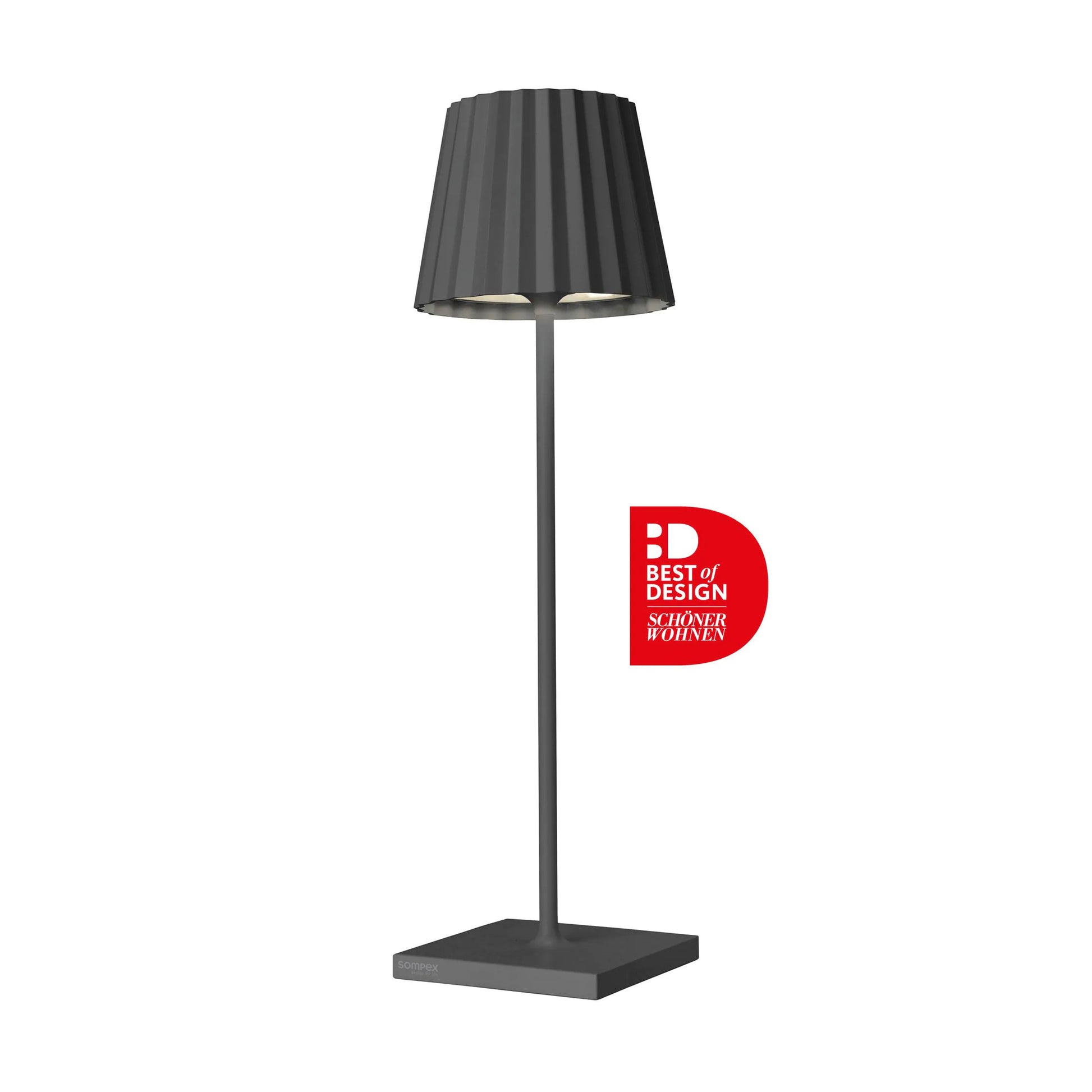 Sompex Troll 2.0 Antraciet│Oplaadbare Tafellamp│Buitenverlichting│art. 78180│met logo Best of Design