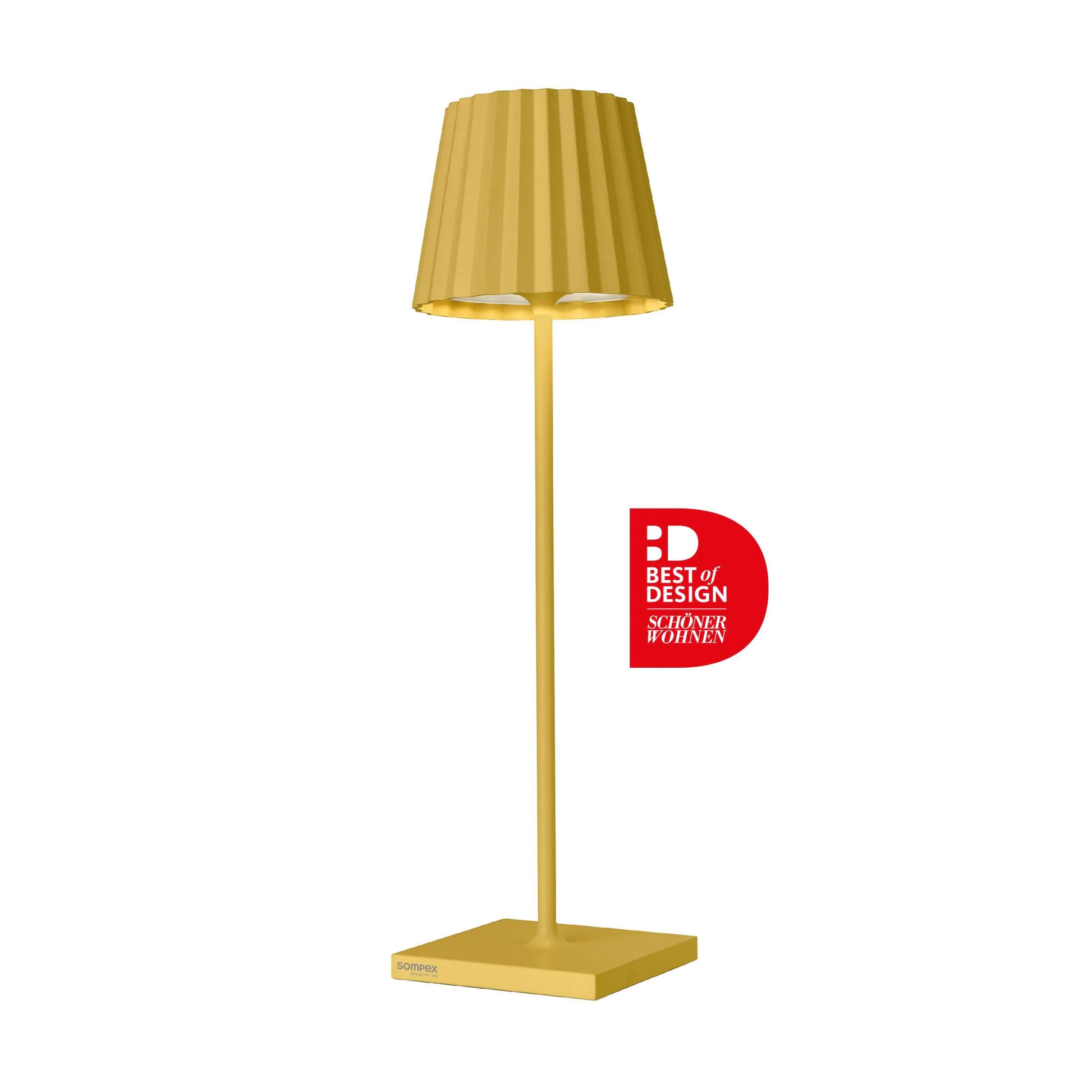 Sompex Troll 2.0 Geel│Oplaadbare tafellamp│Buitenverlichting│art. 78172│met logo Best of Design