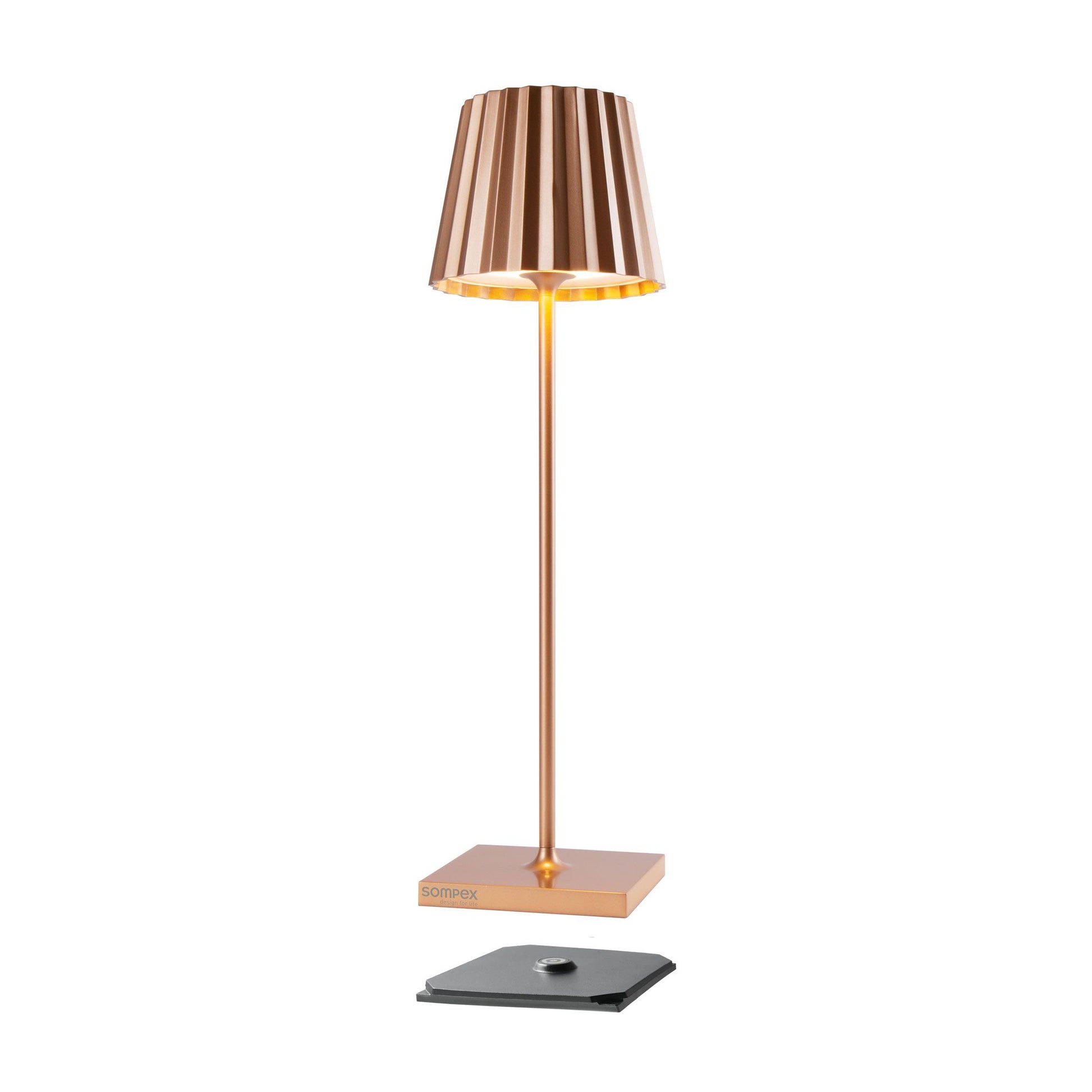 Sompex Troll 2.0 Koper│Oplaadbare Tafellamp│Buitenverlichting│art. 78188│met draadloze oplader