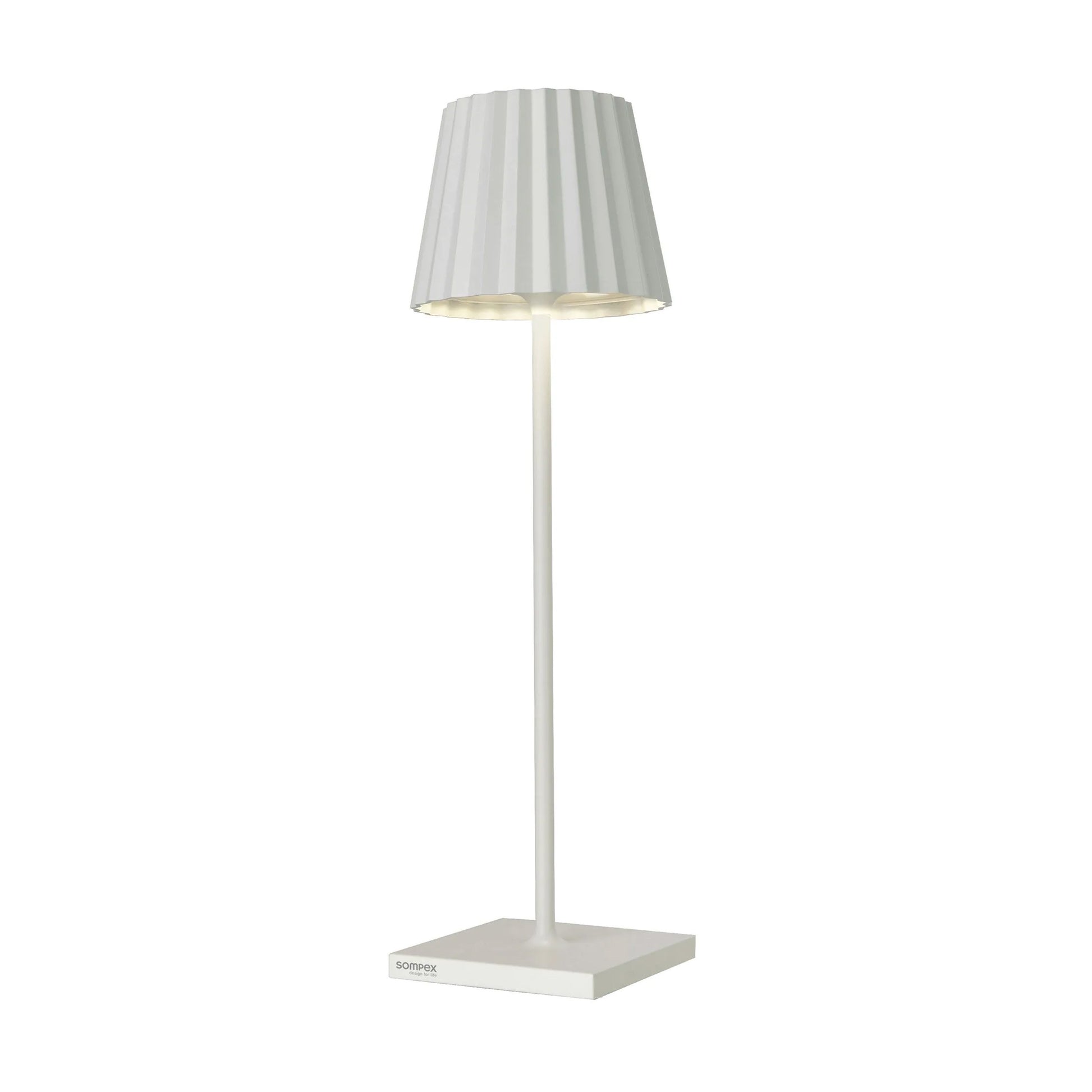 Sompex Troll 2.0 Wit│Oplaadbare Tafellamp│Buitenverlichting│art. 78170│voorkant met witte achtergrond