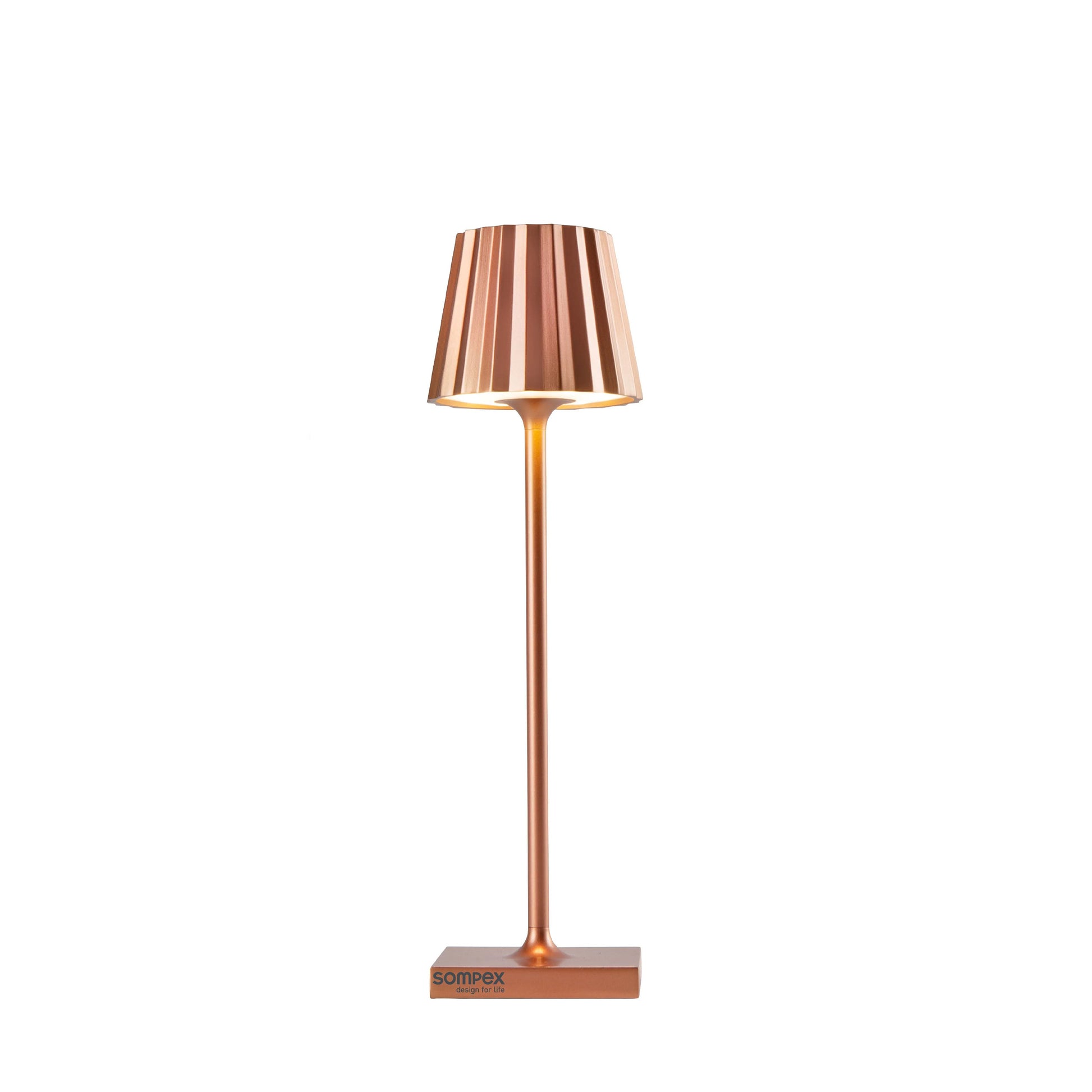 Sompex Troll Nano Koper│Oplaadbare Tafellamp│Buitenverlichting│art. 78588│voorkant met witte achtergrond