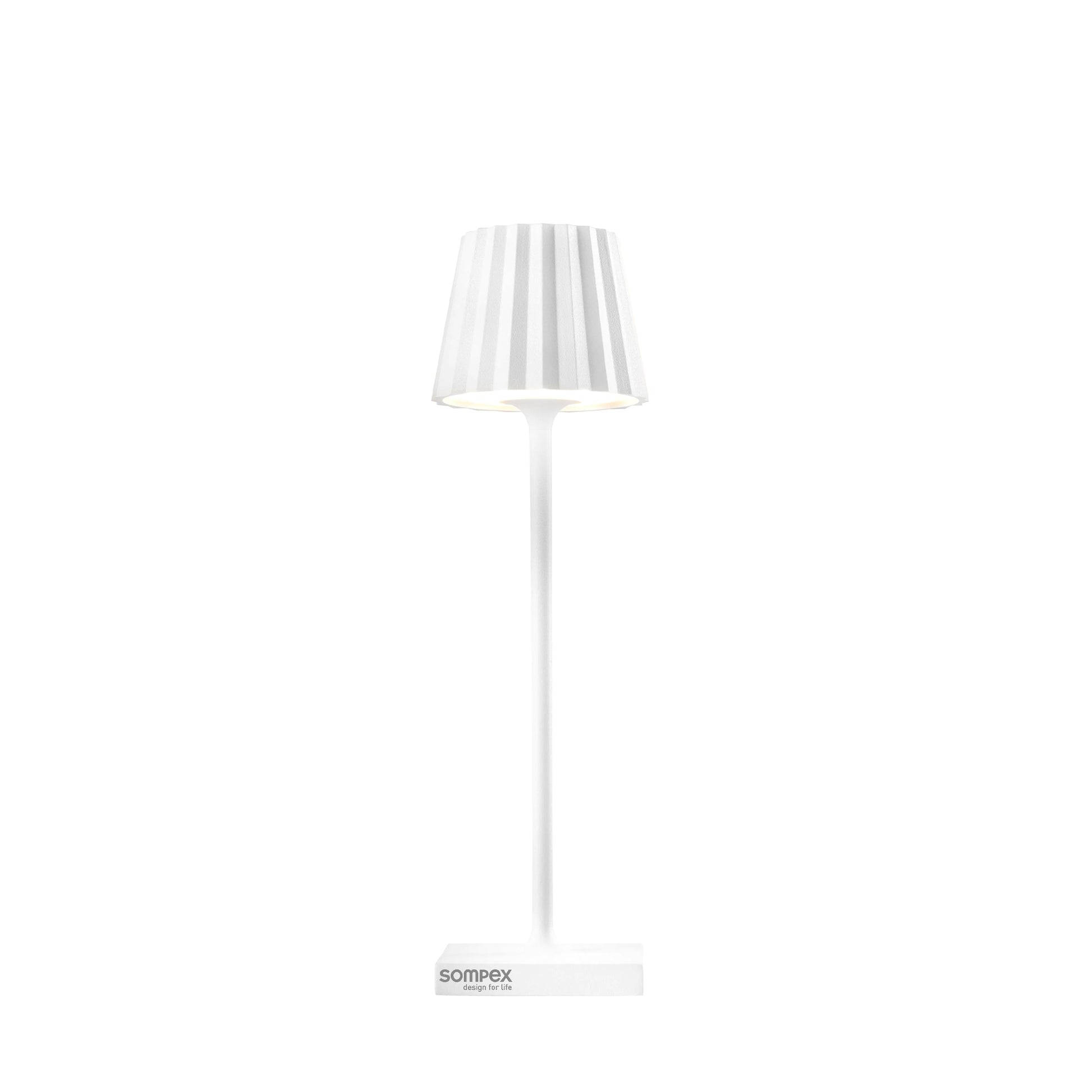 Sompex Troll Nano Wit Oplaadbare Tafellamp│Buitenverlichting│art. 78570│voorkant met witte achtergrond