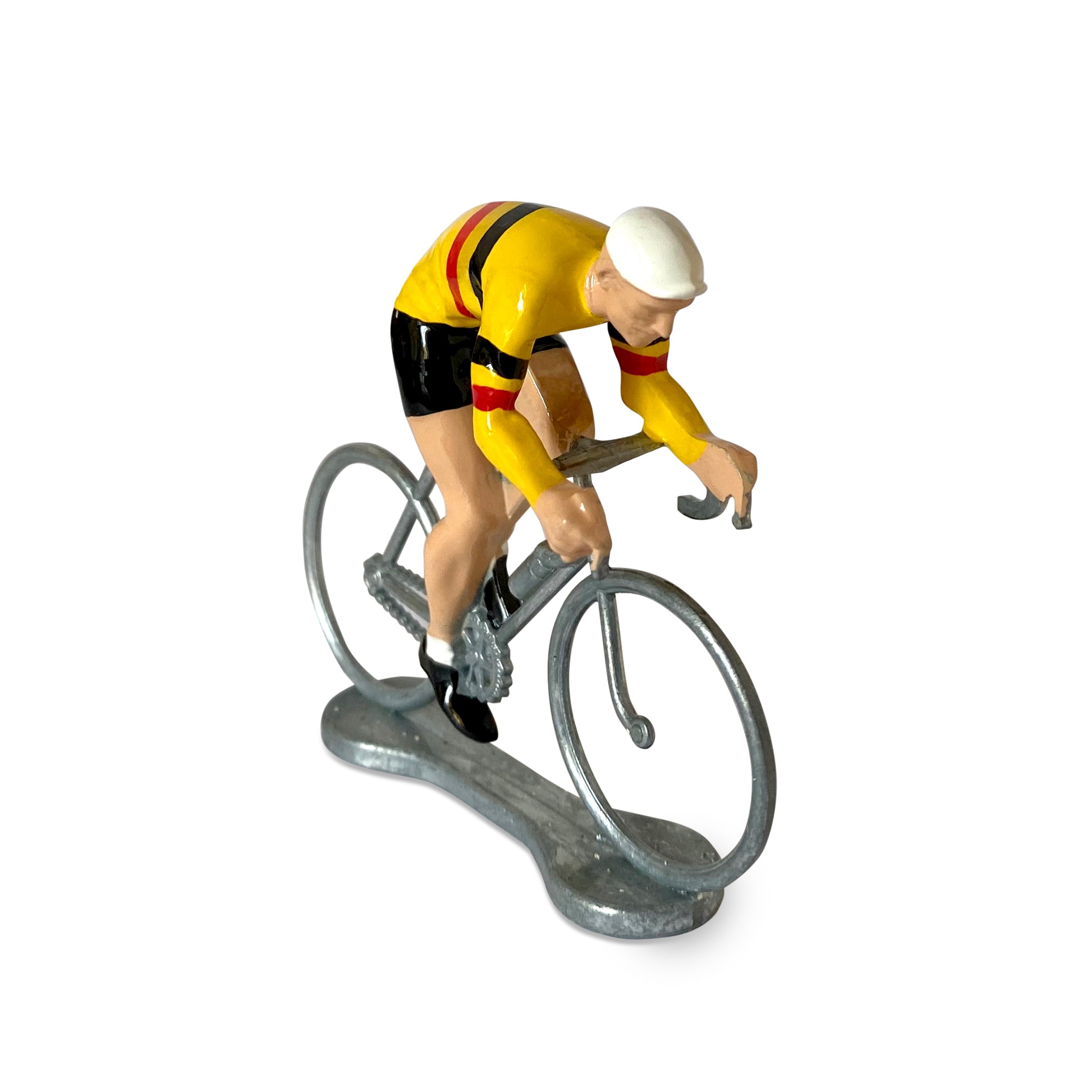 Miniatuur Wielrenner Sprinter Gele Trui België│Bernard&Eddy│art. 303360│voorkant schuin