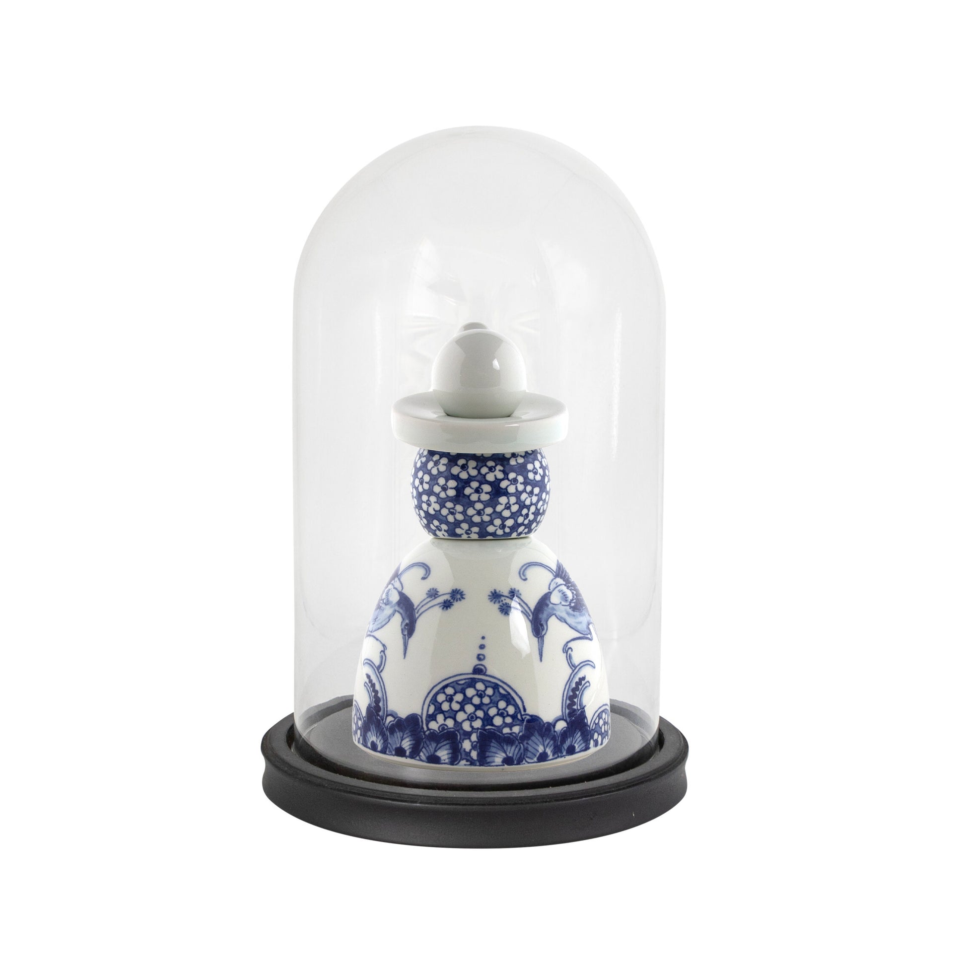 Proud Mary Flower Peacocks│Royal Delft│Porceleyne Fles│art. 46601000│onder glazen stolp