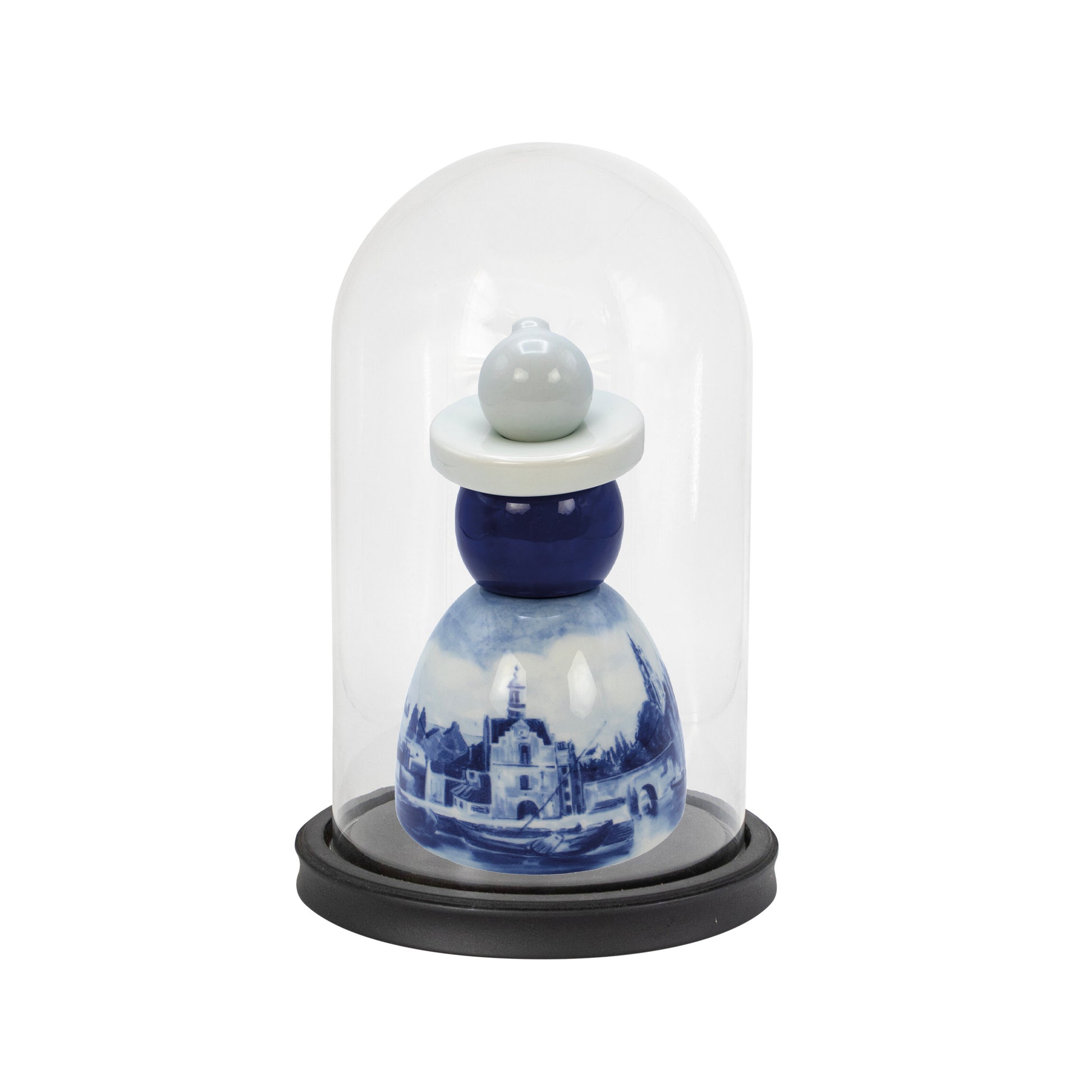 Proud Mary Gezicht op Delft│Royal Delft│Porceleyne Fles│art. 46608000│onder glazen stolp