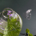 Tap Water Carafe Dune Borosilicaatglas│Vij5│bovenaanzicht met dop naast Karaf