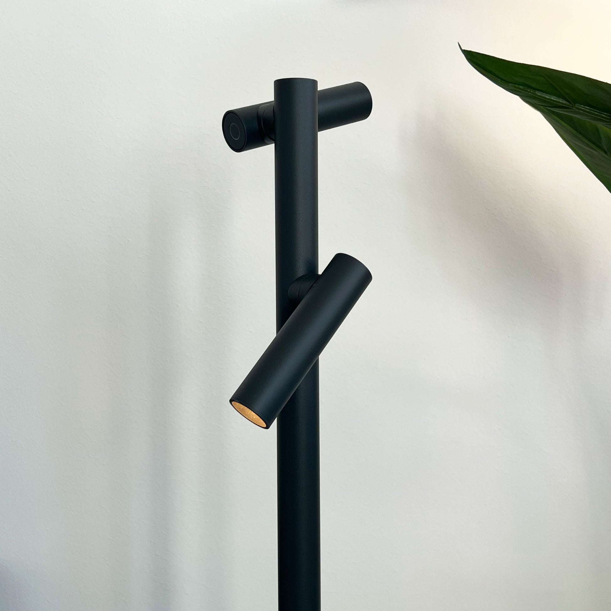 Tubo Oplaadbare Vloerlamp Dubbel Antraciet│Sompex│draadloos│art. 78122│detail lichtkoppen met verlichting aan