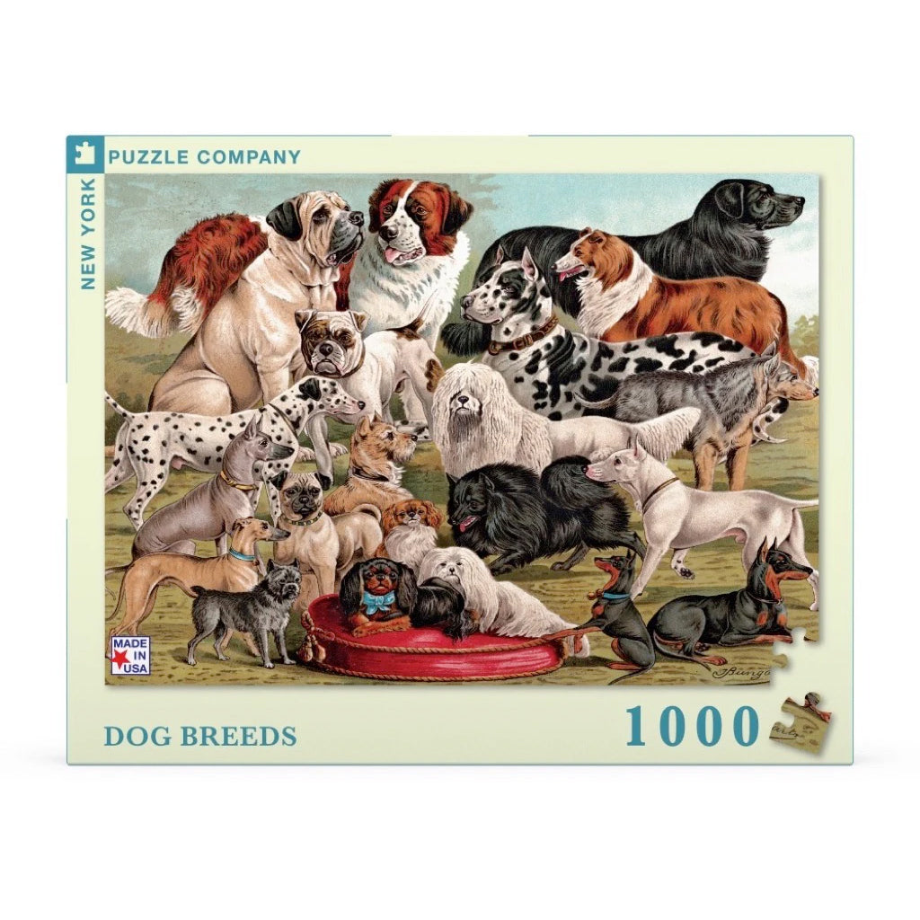 Puzzel Vintage Dog Breeds-Hondenrassen│New York Puzzle Company│art. NPZPD1880│vooraanzicht