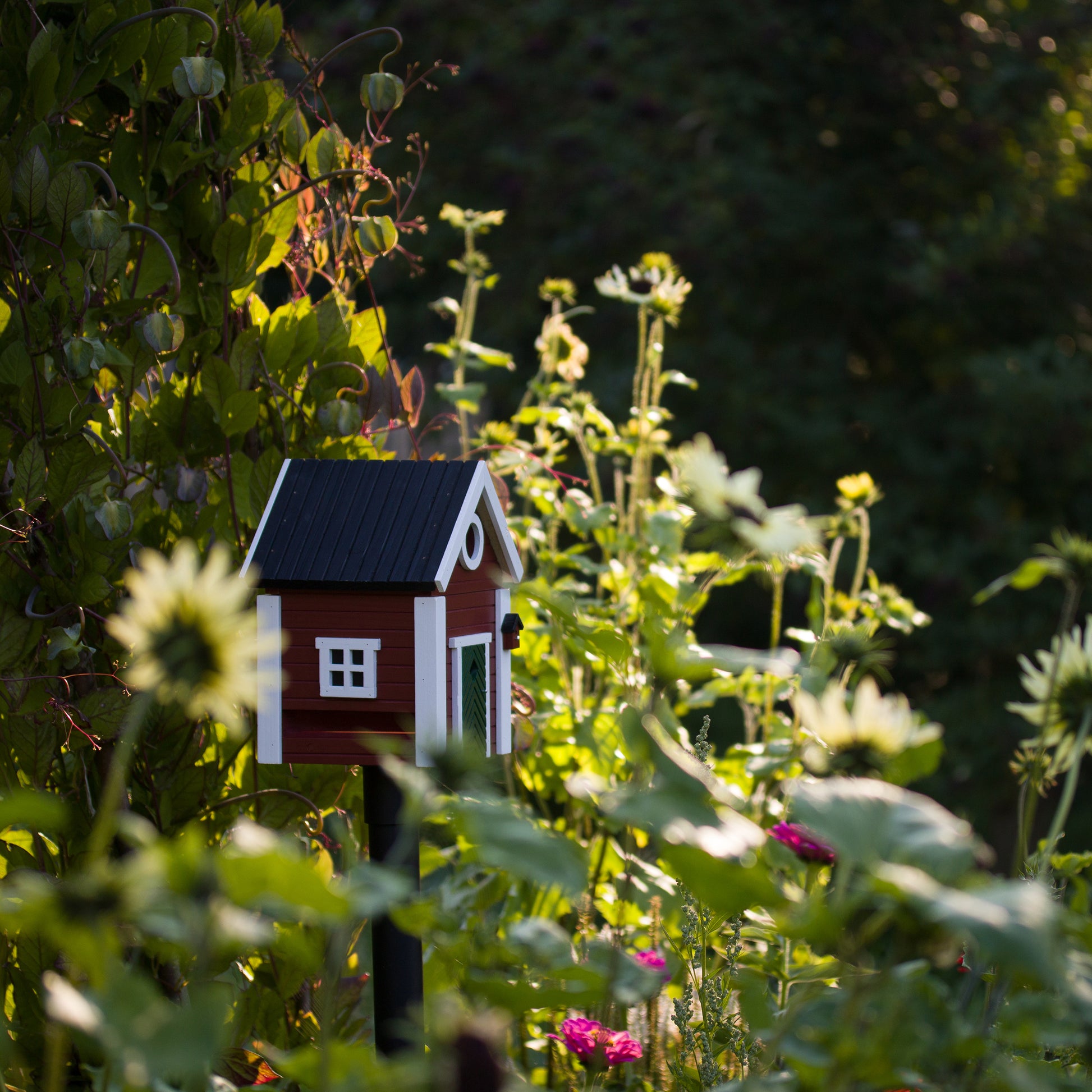 Multiholk Red Cottage Vogelhuis│Wildlife Garden│art. WG101│in tuin tussen bloemen en planten